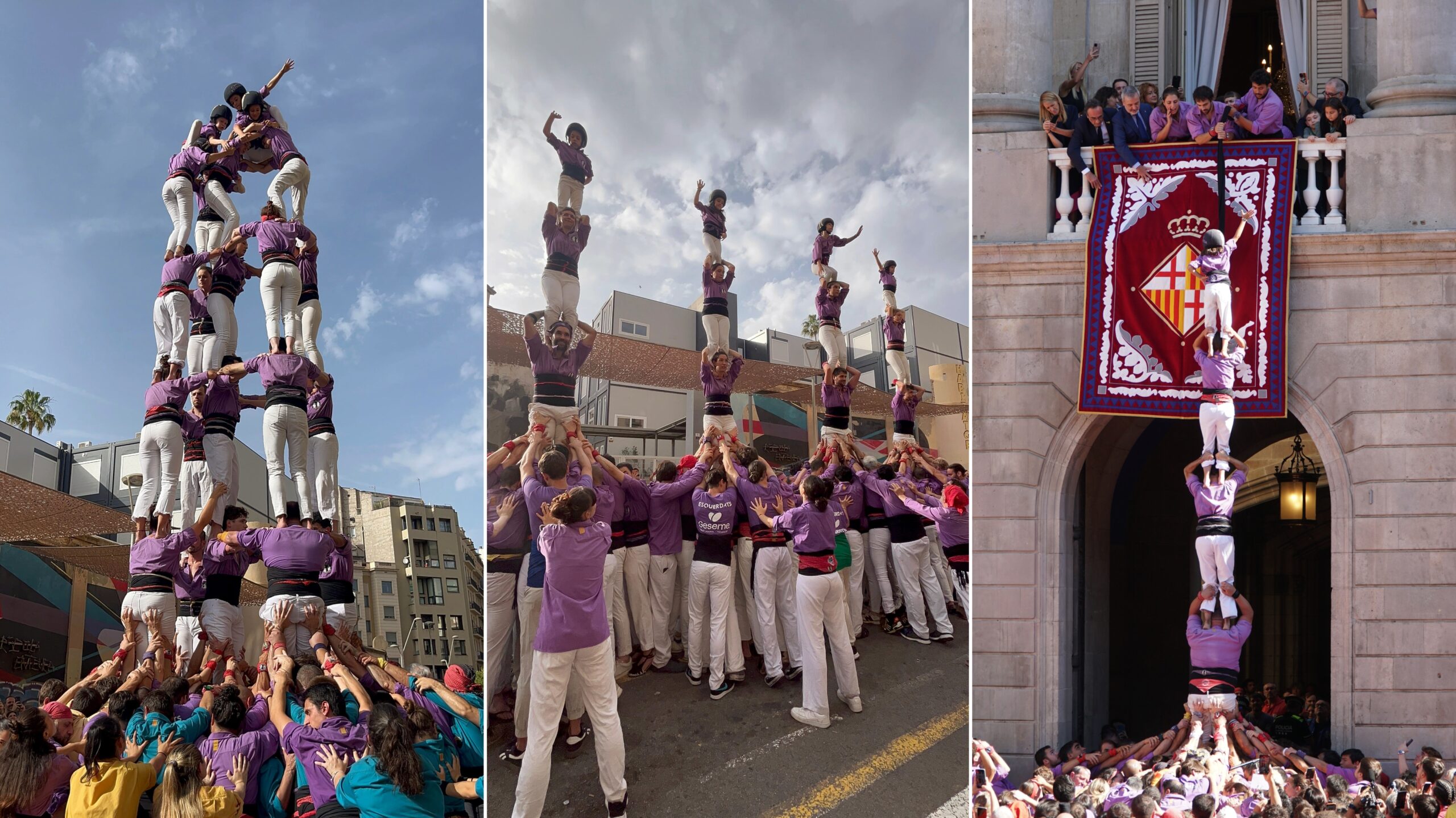 5d7 i 4pd4 simulatnis a la Diada del VIIè Aniversari de la colla + pd5 al balcó a la Diada de La Mercè